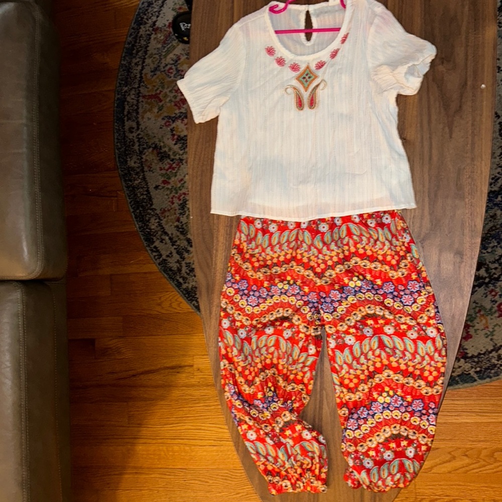 2 piece girls bohemian outfit, SHEIN size 6y.